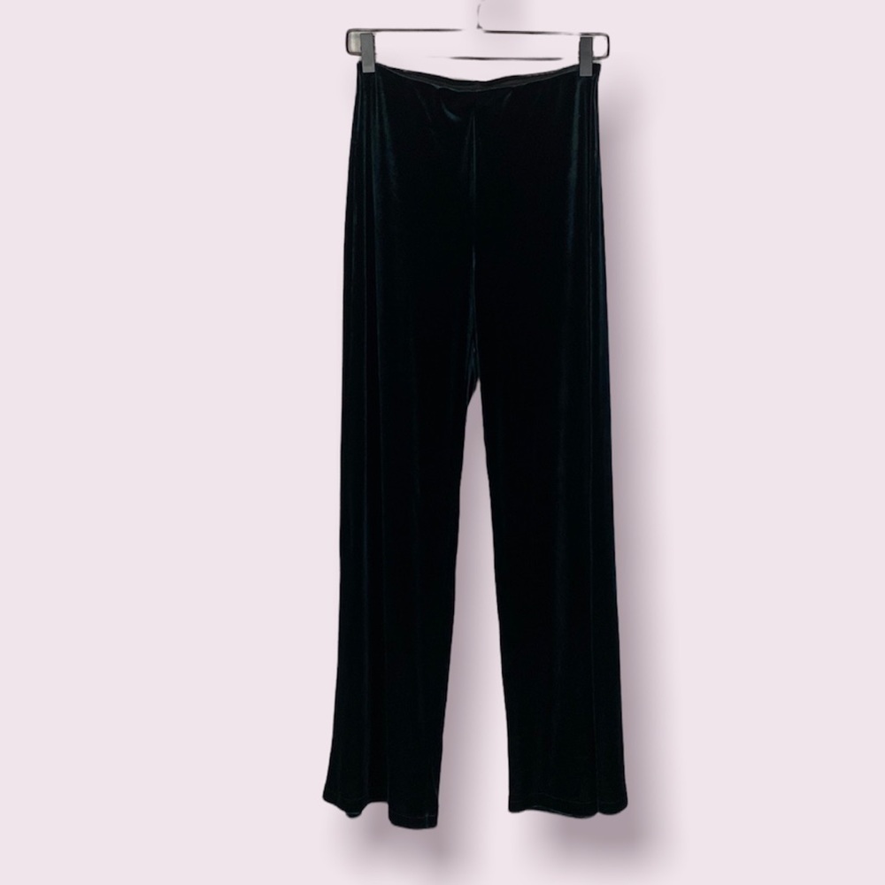 Zara velour green pull on wide leg pants